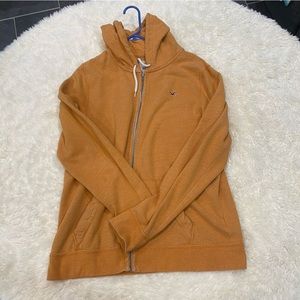 Holister orange zip-up hoodie